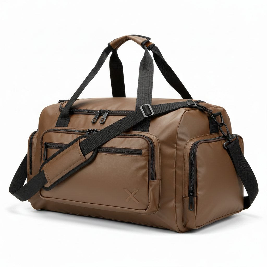 Brown tan duffel bag