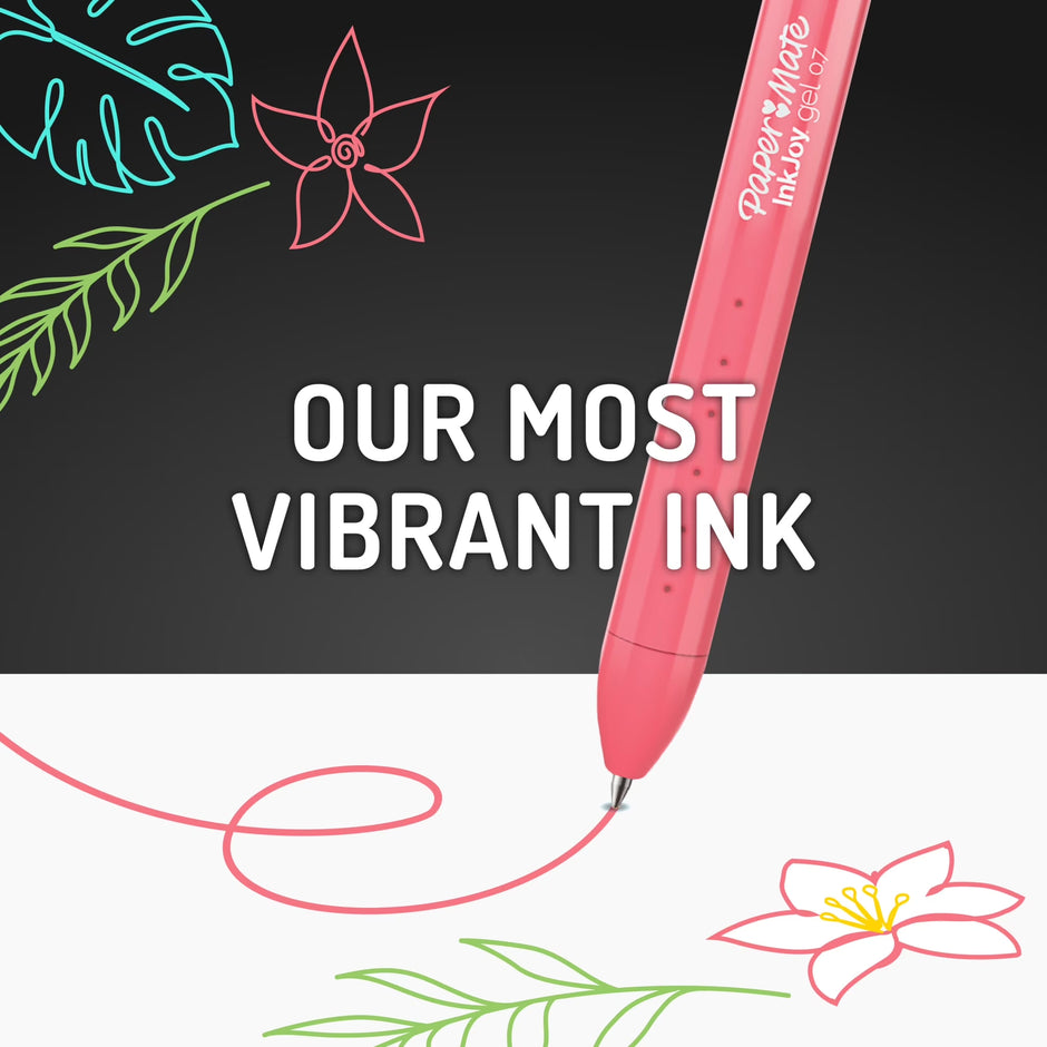 Paper Mate Inkjoy Bright Pens, Gel Pens with Paint-Like Ink, Medium Point (0.7 Mm), Retractable, Assorted Brighter Colors, 10 Count