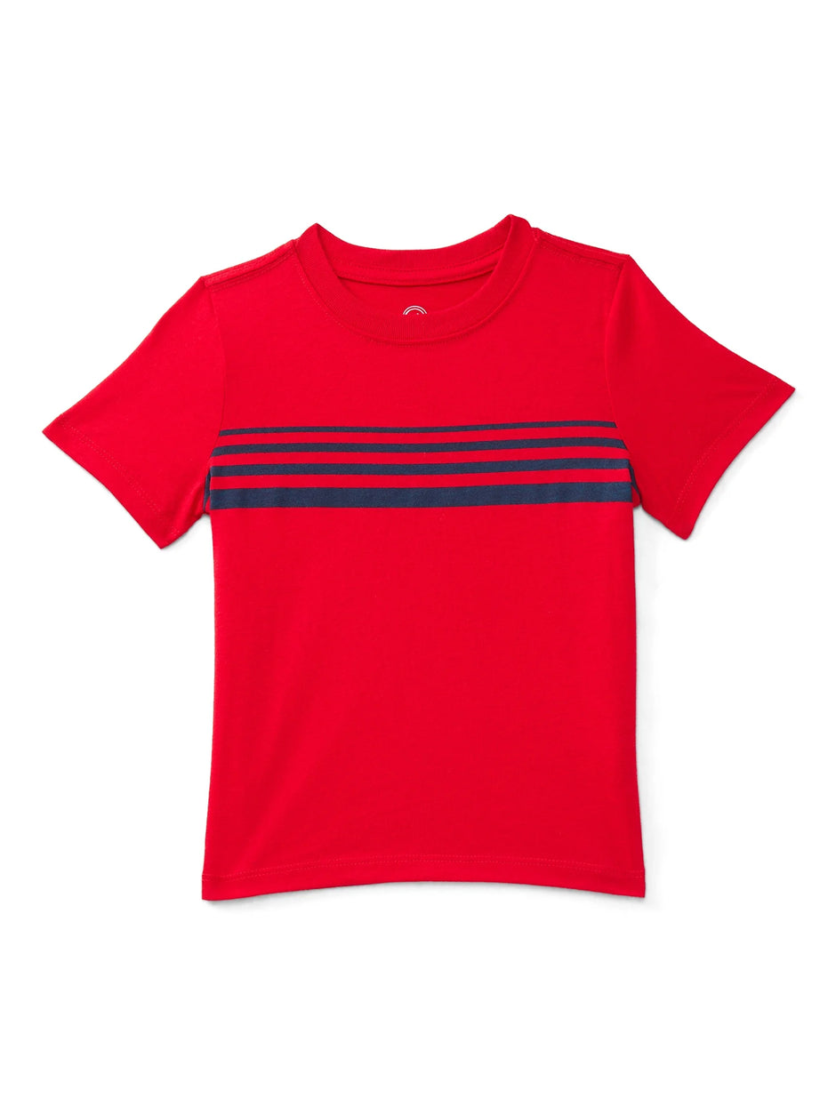 Toddler Boys Short Sleeve Chest Stripe T-Shirt, Sizes 18M-5T