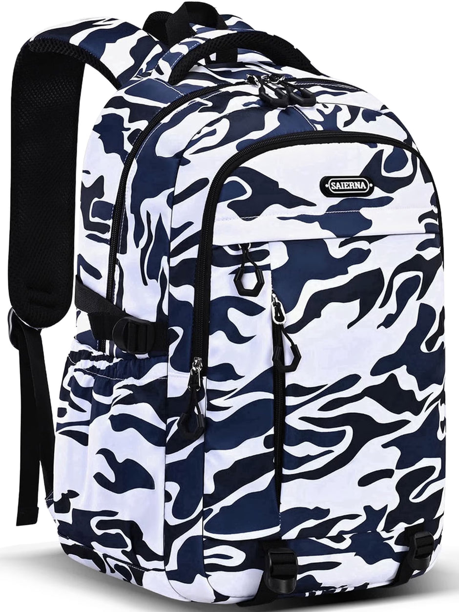 School Backpack for 16" Laptop,Fashion Waterproof School Bag for Boys Girls Women Men Teens,Middle / High / College Bookbags,Blue