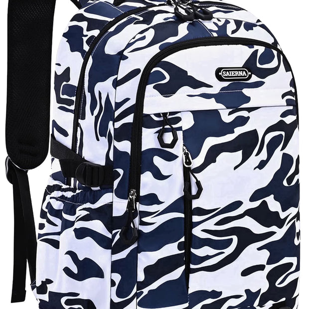 School Backpack for 16" Laptop,Fashion Waterproof School Bag for Boys Girls Women Men Teens,Middle / High / College Bookbags,Blue