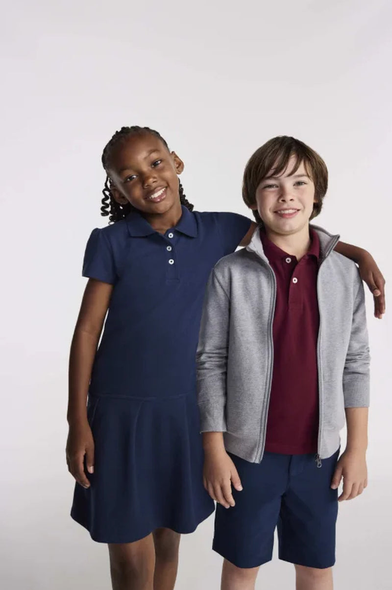 Boys School Uniform Pique Polo Shirt with Short Sleeves, Size 4-18
