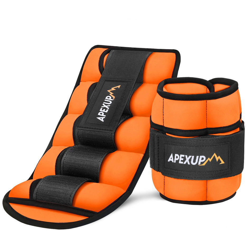 Adjustable Ankle Weights Set for Men & Women, 1-5 Lb Each, Pair for Training, Orange