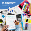 BAZIC Middle High School Kit Bundle Supplies Box 65 Count for Student 7-12 Grades,  School Supplies Composition Books Binder and More, SPEC MAY VARY, 1-Pack