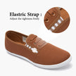 Women’S Slip on Canvas Shoes Sneakers Fashion Elastic Sneakers（Brown US10）