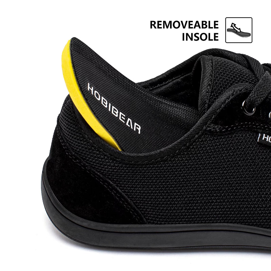 Barefoot Minimalist Shoes Womens Men | Zero Drop | Wide Width Fashion Sneaker Black, 9.5 Women/ 7.5 Men