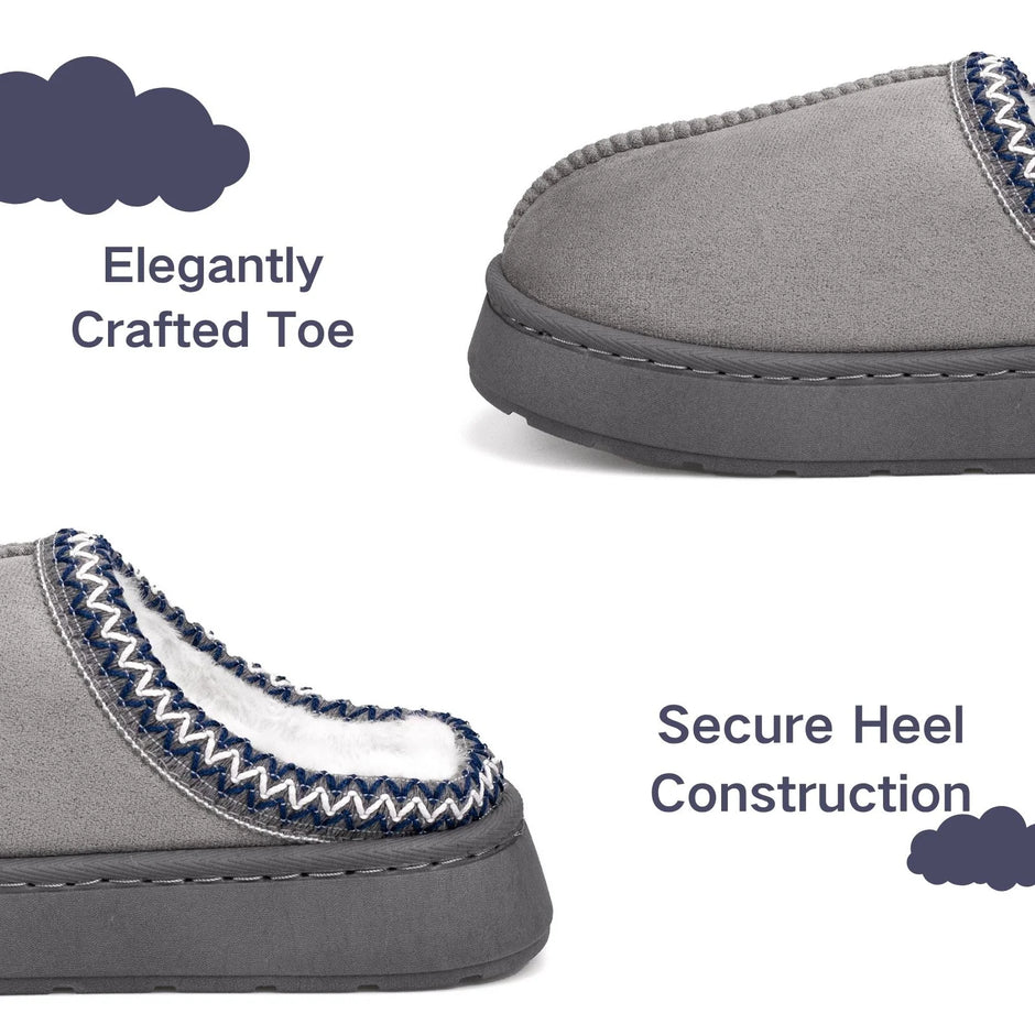 Cozy Platform Fuzzy Slippers for Women and Men Short Ankle Slippers with Anti-Slip Sole Lined with Warm Furry Perfect for Indoor & Outdoor Use