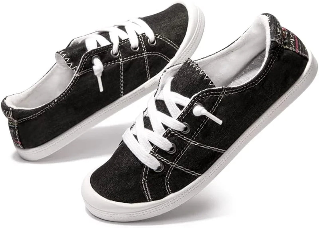 Women'S Slip-On Canvas Sneakers - Lightweight Low Top Casual Walking Shoes with Comfortable Flat Sole