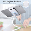 Fleximount Clip-On Tablet Grip with 360-Degree Rotation and Secure Twist-Lock Grip for Media Viewing, Video Calls, Recording, Vlogging, and More