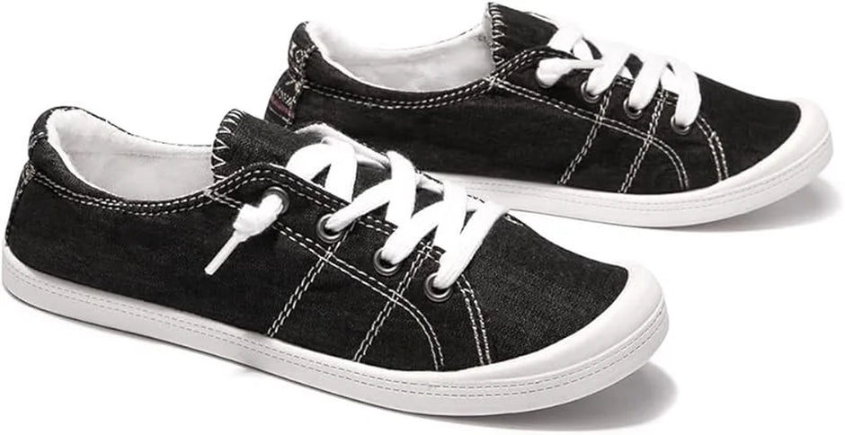Women'S Slip-On Canvas Sneakers - Lightweight Low Top Casual Walking Shoes with Comfortable Flat Sole