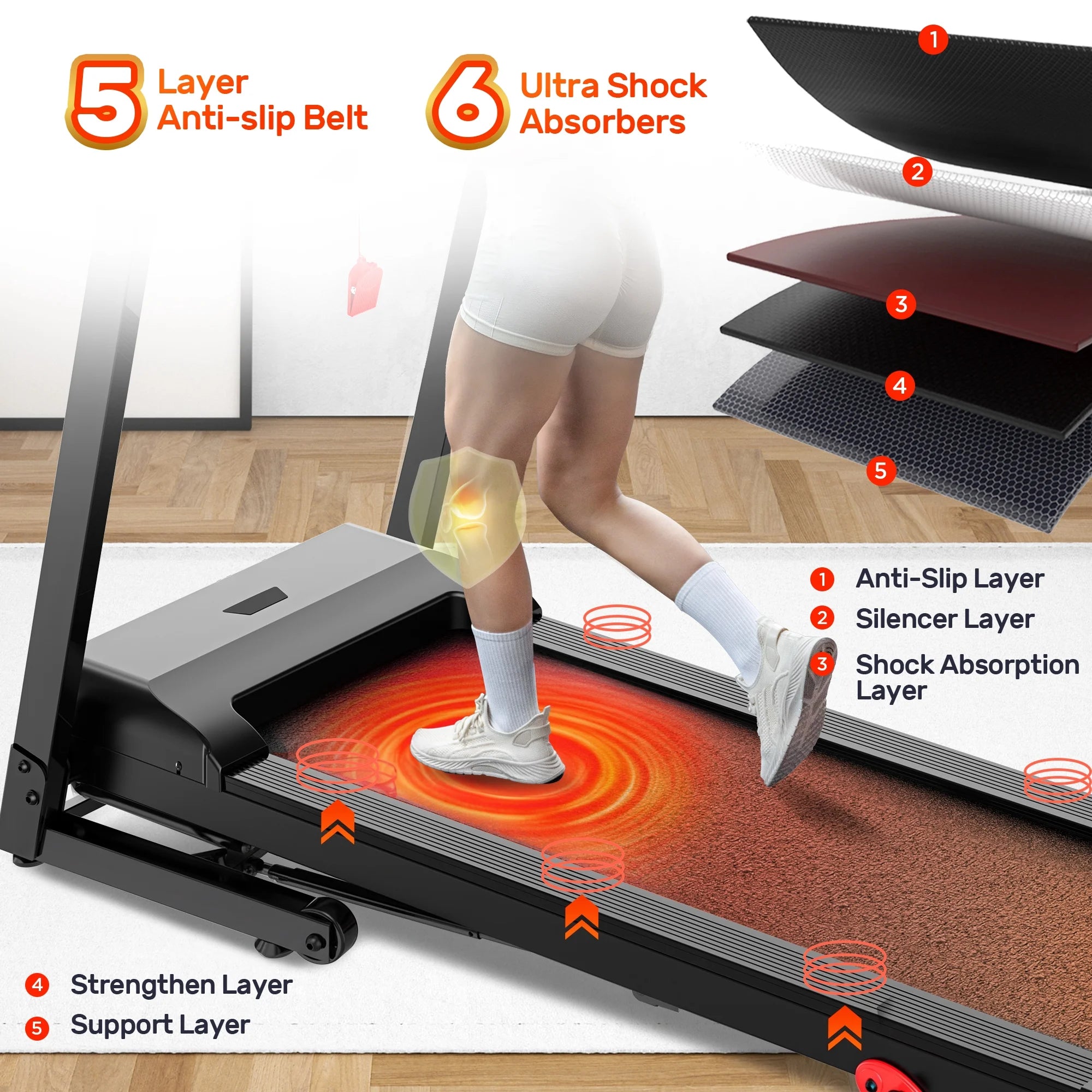 300 Lbs Capacity Treadmill for Home, 3.5HP Folding Treadmill W/ 71 Preset Workouts, APP with Free Train Courses, Dual Hifi Speakers, Exercise Equipment for Walking, Jogging, Running