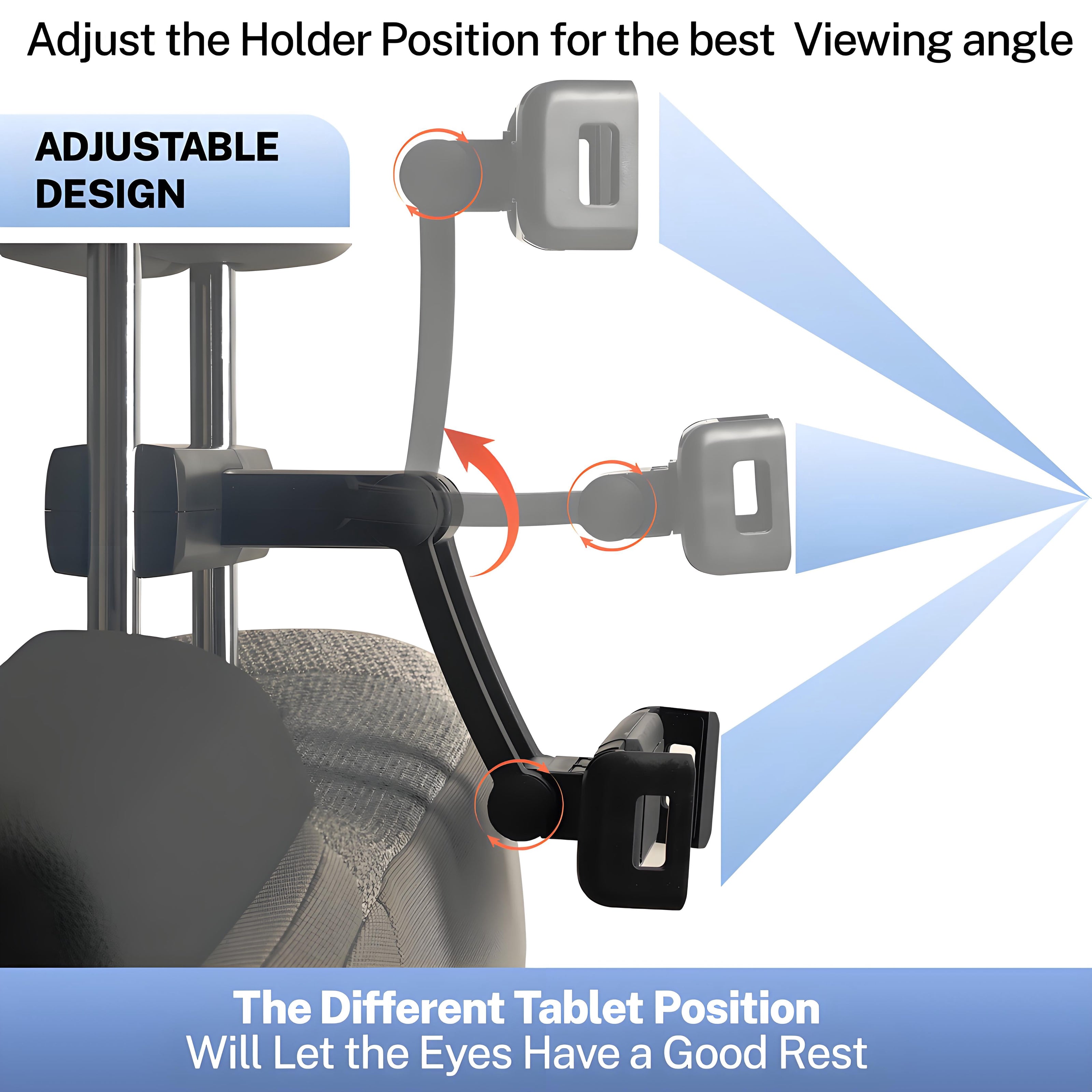360° Car Vehicle Back Seat Headrest Mount Tablet Holder for 4-12.3” Universal Ipad Phone