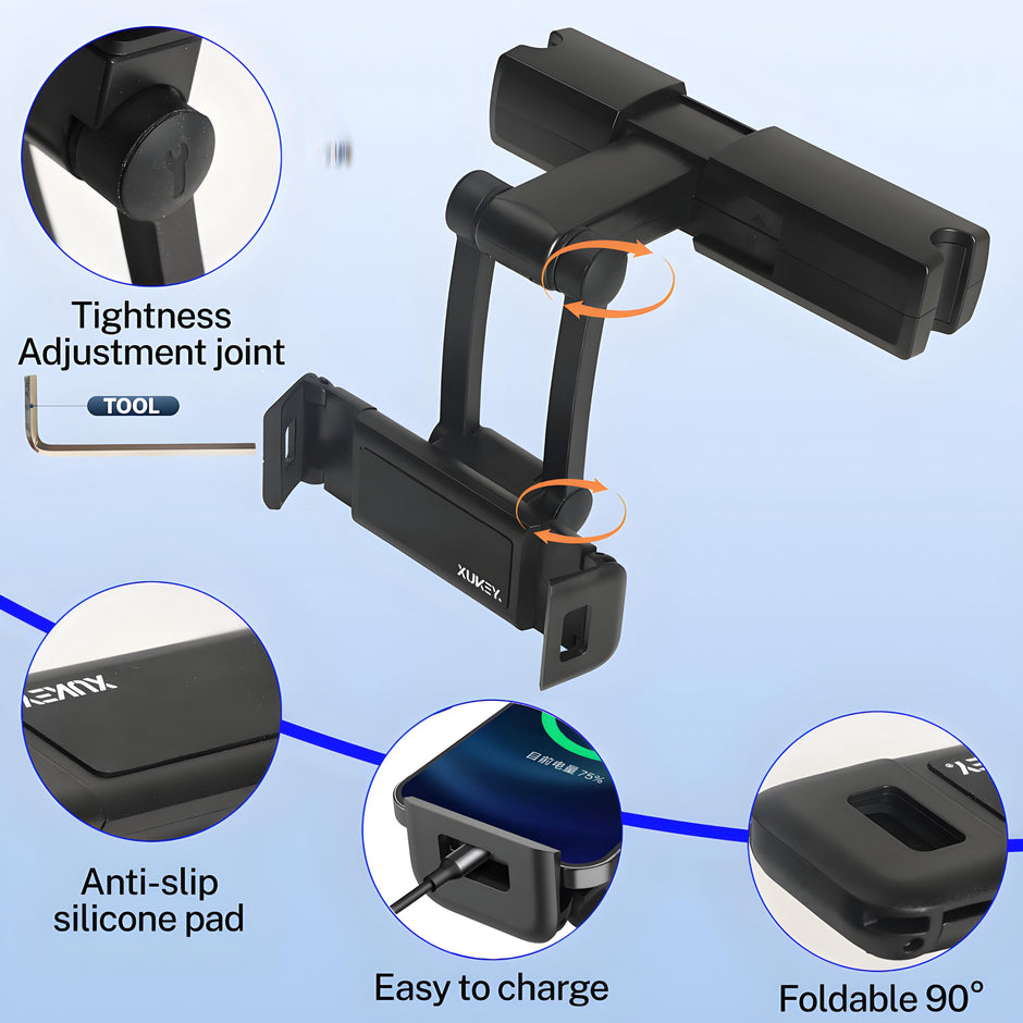 360° Car Vehicle Back Seat Headrest Mount Tablet Holder for 4-12.3” Universal Ipad Phone