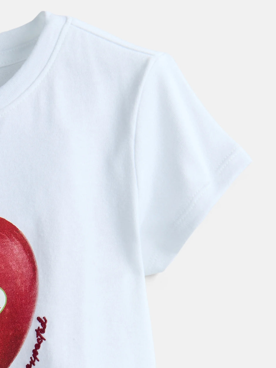 Girls Embellished Graphic Tee with Short Sleeves, Sizes 4-18 & Plus