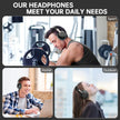 Wireless On-Ear Headphone, Upgrade Bass Hifi Stereo Heaset, Foldable, Noise Isolating over Ear Headphone W/ Microphone and Volume Control, for Computer Laptop Cell Phone,Black