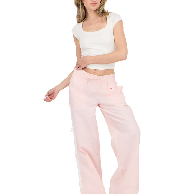 Women'S Nylon Wide Leg Pant with Side Stripes, Sizes XS-XL