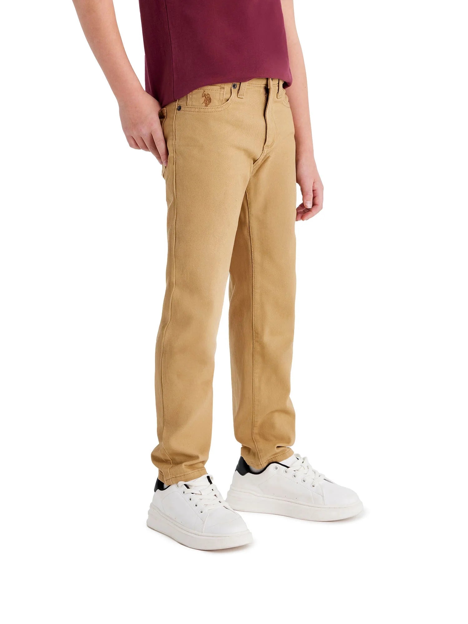Boys Stretch Twill 5-Pocket Straight Fit Pant, Sizes 4-18