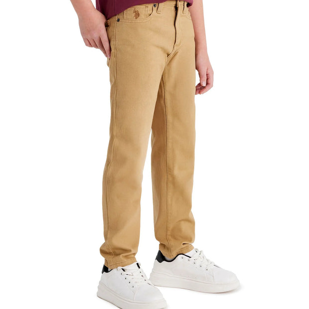 Boys Stretch Twill 5-Pocket Straight Fit Pant, Sizes 4-18