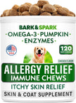 Dog Allergy Relief Chews - Anti-Itch Skin & Coat Supplement - Omega 3 Fish Oil - Itchy Skin Relief Treatment Pills - Itching&Paw Licking - Dry Skin&Hot Spots - (120 Ct - Chicken)