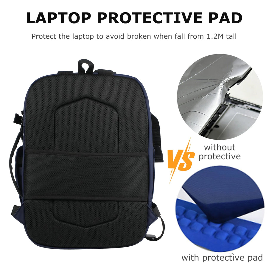 Travel Carry on Backpack Laptop Business 18 Inch Business anti Theft Slim Water Resistant Sturdy College Computer Bag.Blue