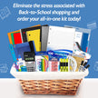 BAZIC Middle High School Kit Bundle Supplies Box 65 Count for Student 7-12 Grades,  School Supplies Composition Books Binder and More, SPEC MAY VARY, 1-Pack