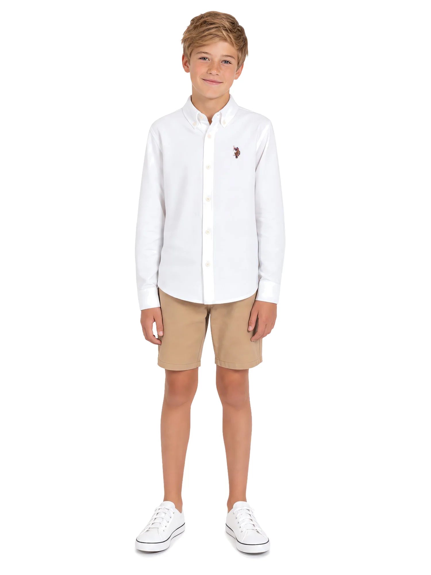 Boys Long Sleeve Button down Oxford Shirt, Sizes 4-18