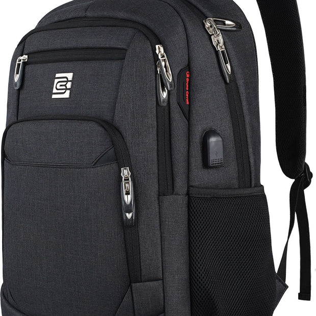 Black Laptop Backpack Computer Business Backpack for Adult Water Resistant Anti-Theft Laptop Backpack for Men