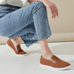 Women’S Slip on Canvas Shoes Sneakers Fashion Elastic Sneakers（Brown US10）