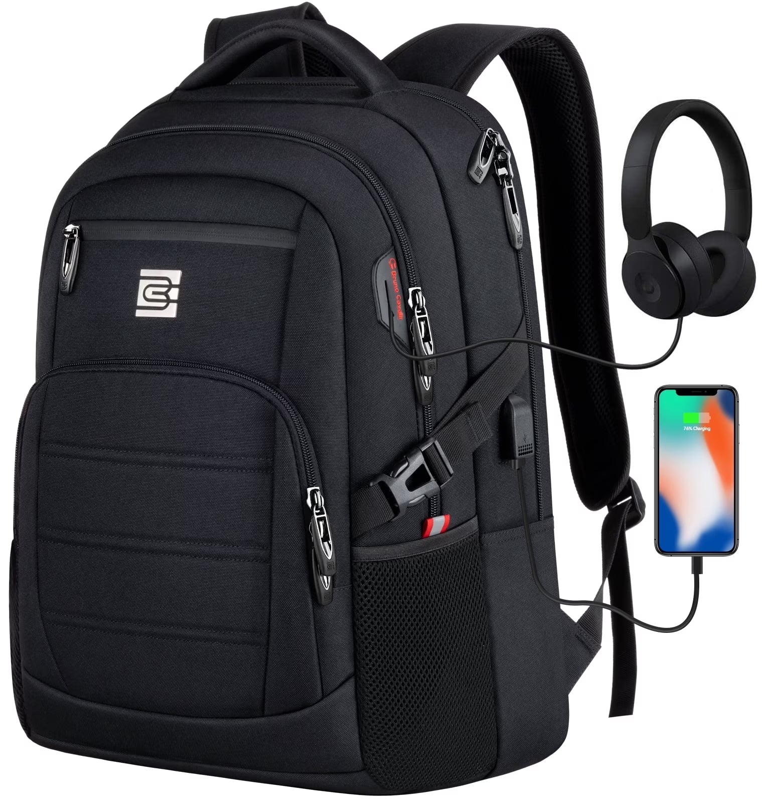 Laptop Backpack with USB Charging Port Water Resistant Backpacks for Adults Work Business Laptop Backpack for Men