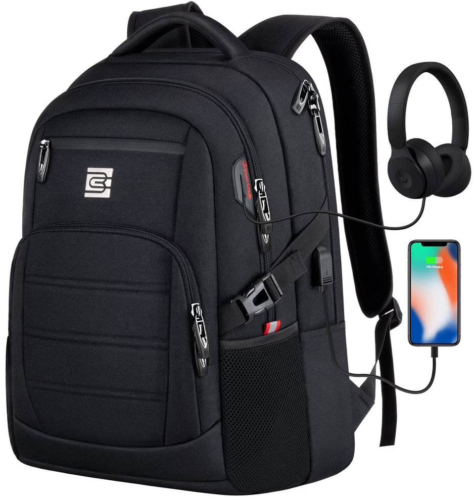 Laptop Backpack with USB Charging Port Water Resistant Backpacks for Adults Work Business Laptop Backpack for Men