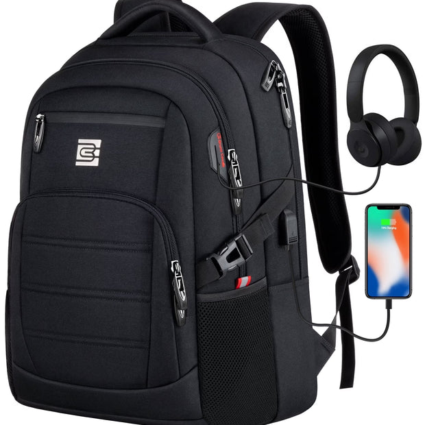Laptop Backpack with USB Charging Port Water Resistant Backpacks for Adults Work Business Laptop Backpack for Men