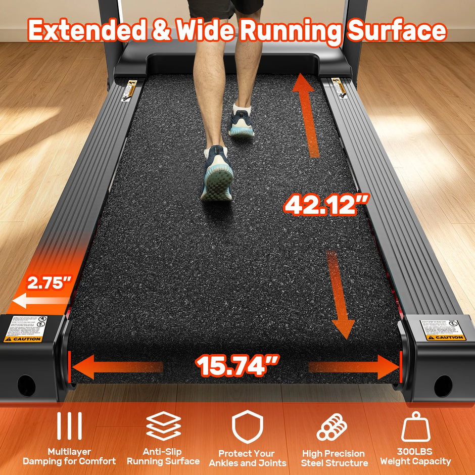 300 Lbs Capacity Treadmill for Home, 3.5HP Folding Treadmill W/ 71 Preset Workouts, APP with Free Train Courses, Dual Hifi Speakers, Exercise Equipment for Walking, Jogging, Running