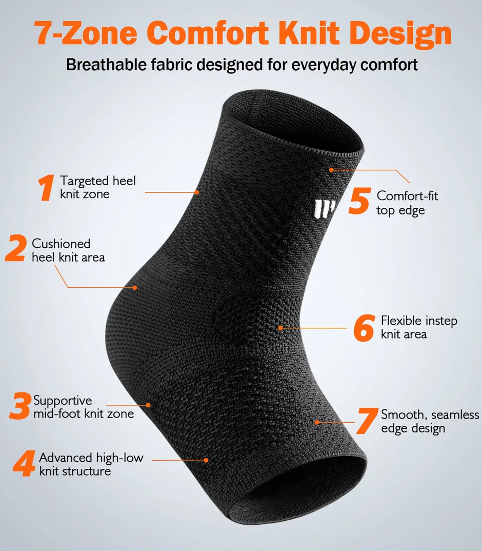 Professional Ankle Brace for Weightlifting & Gym, 7-Zone Ankle Support with Stability Strap, Replaces Bulky Ankle Weights，Black