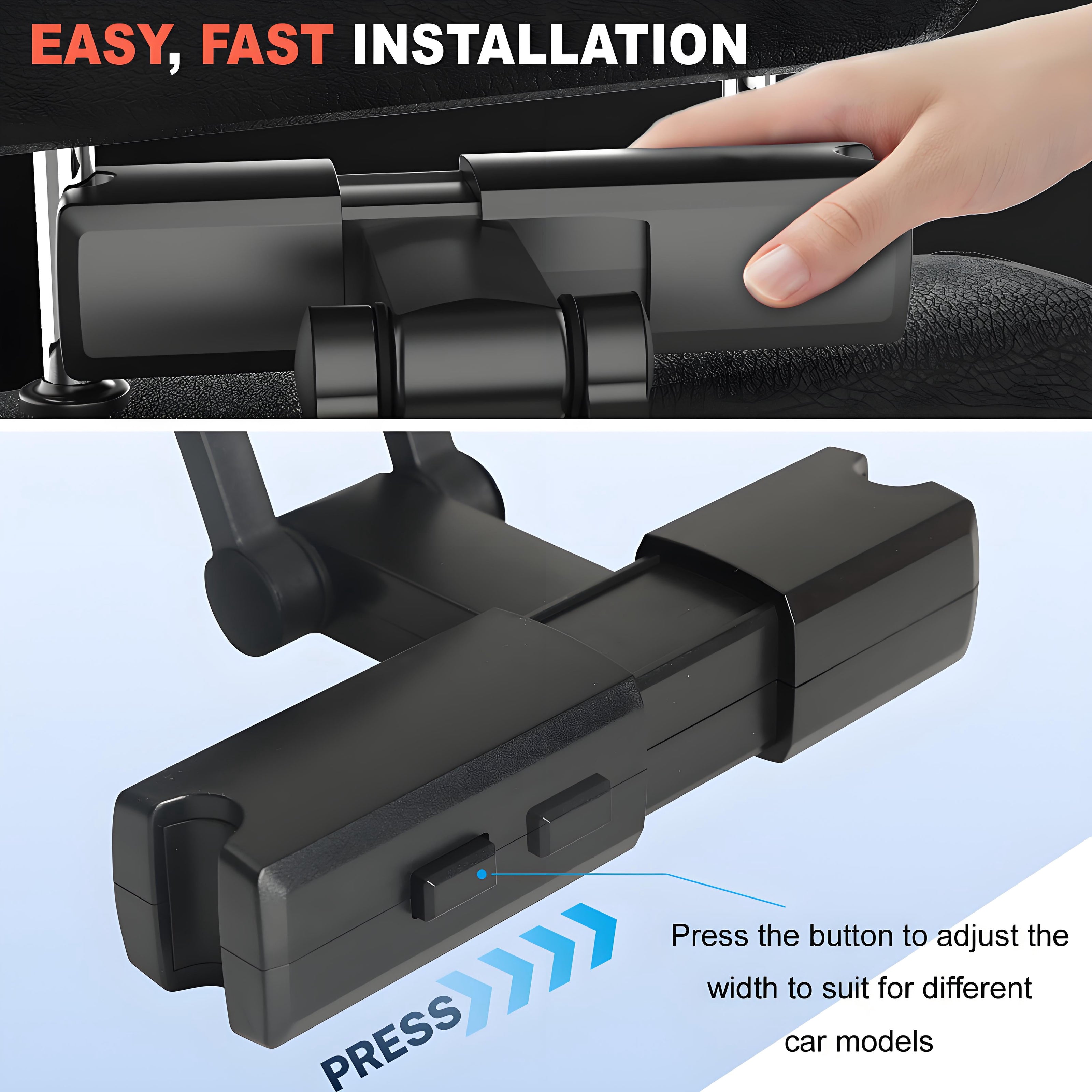 360° Car Vehicle Back Seat Headrest Mount Tablet Holder for 4-12.3” Universal Ipad Phone