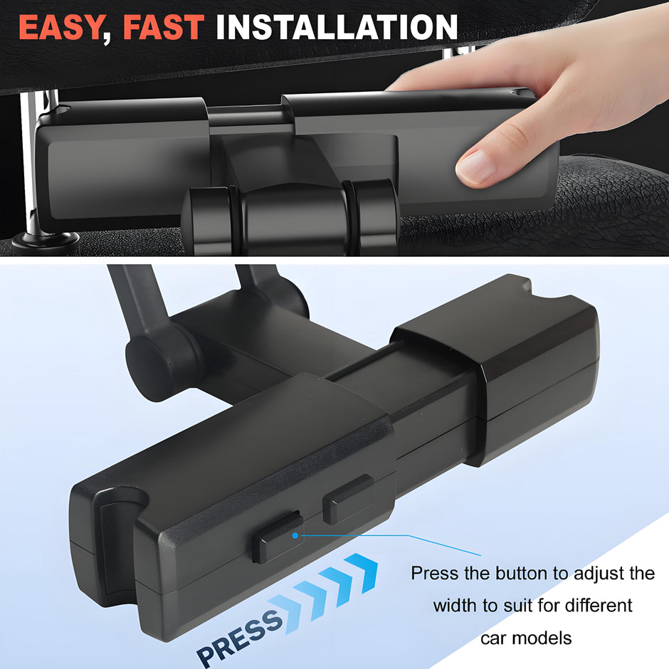 360° Car Vehicle Back Seat Headrest Mount Tablet Holder for 4-12.3” Universal Ipad Phone
