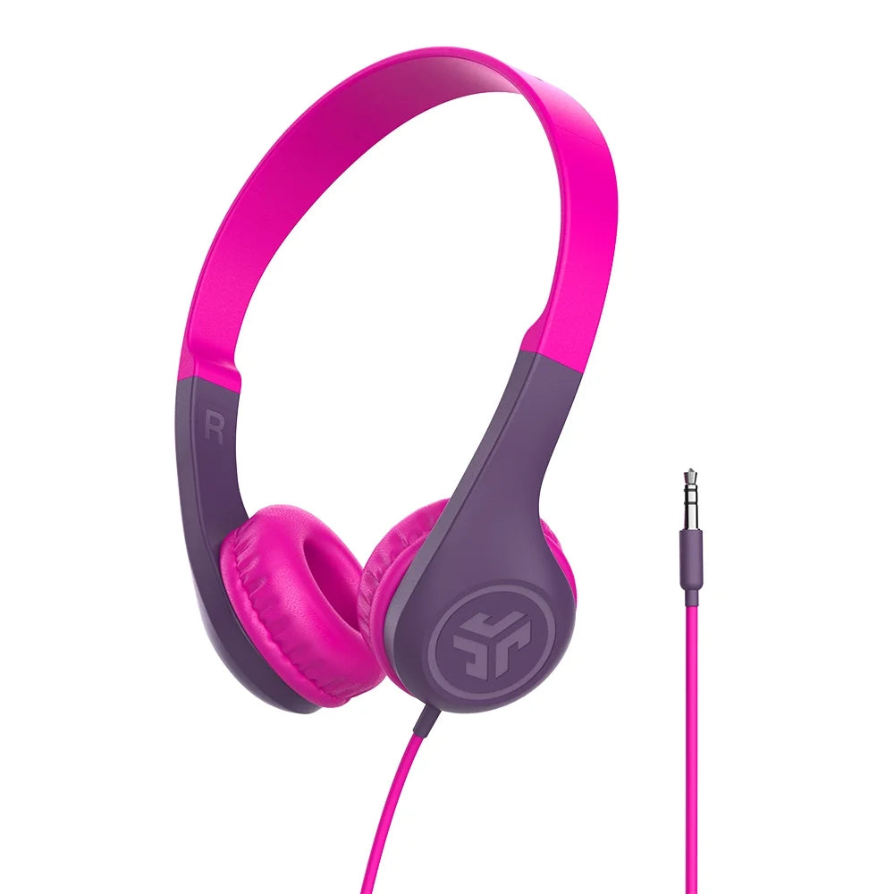 Jbuddies Pop Wired Kids Headphones, Pink, Noise Isolation, Kids Safe, Volume Limiting Headphones