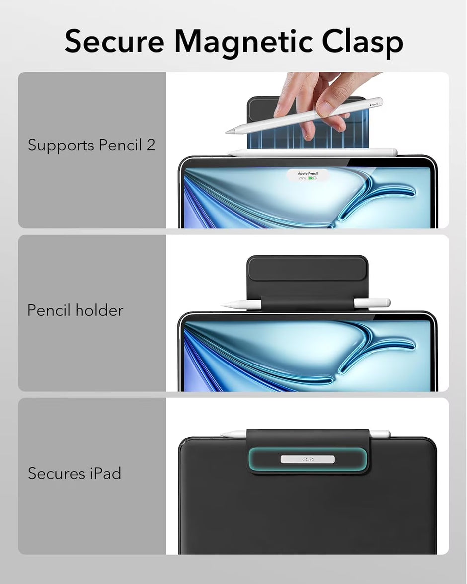Keyboard Case Compatible with Ipad Air 11 Inch M4/M3/M2 (2026/2025/2024) & Ipad Pro 11/Air 5Th/4Th Gen, Floating Stand with Multi-Touch Trackpad, Black