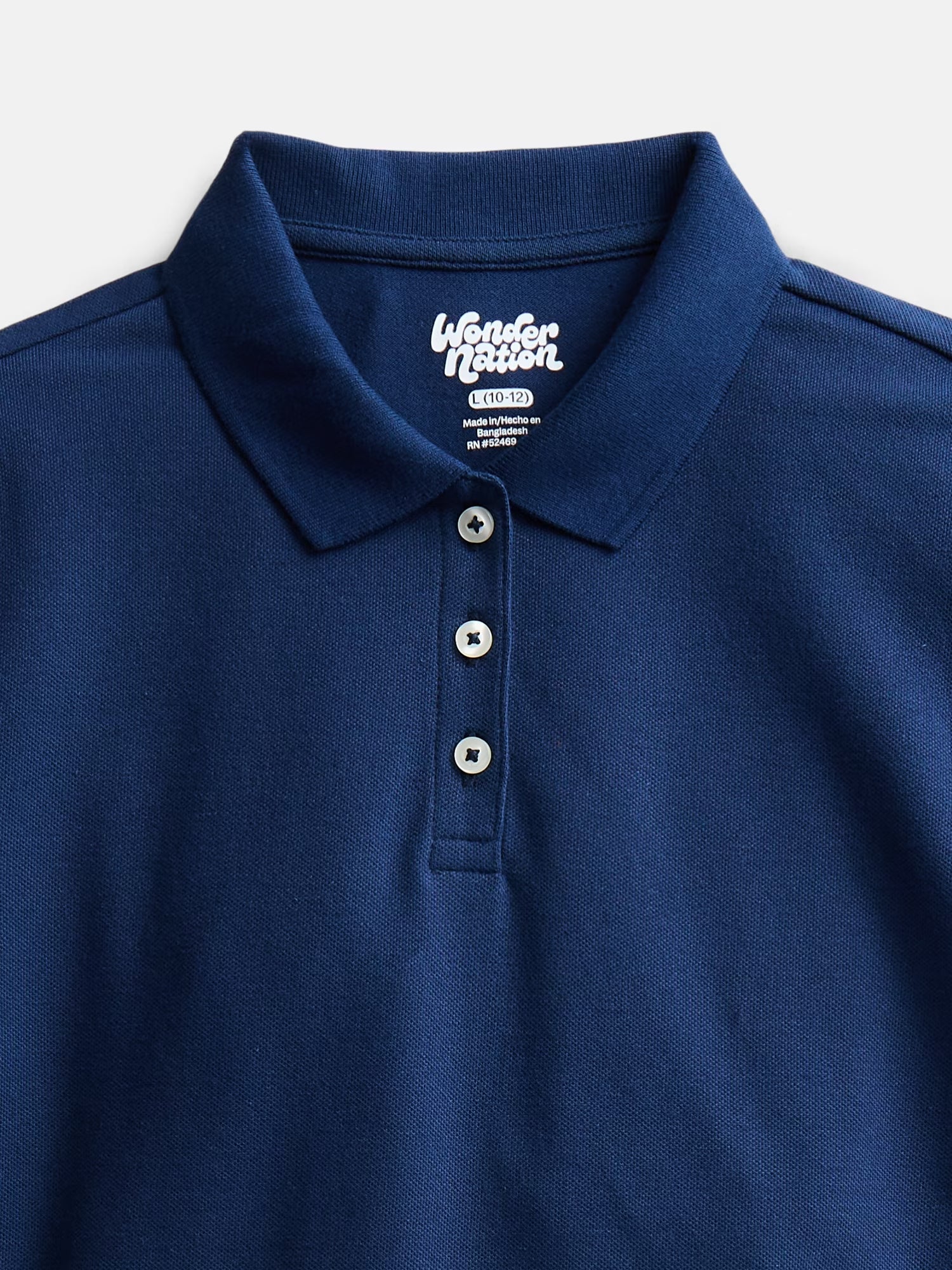 Girls School Uniform Pique Polo Shirt with Short Sleeves, Size 4-18