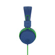 Jbuddies Studio On-Ear Kids Wired Headphones, Blue/Green, Studio Volume Safe, Volume Limiter, Folding, Adjustable, Noise Isolation, with Mic