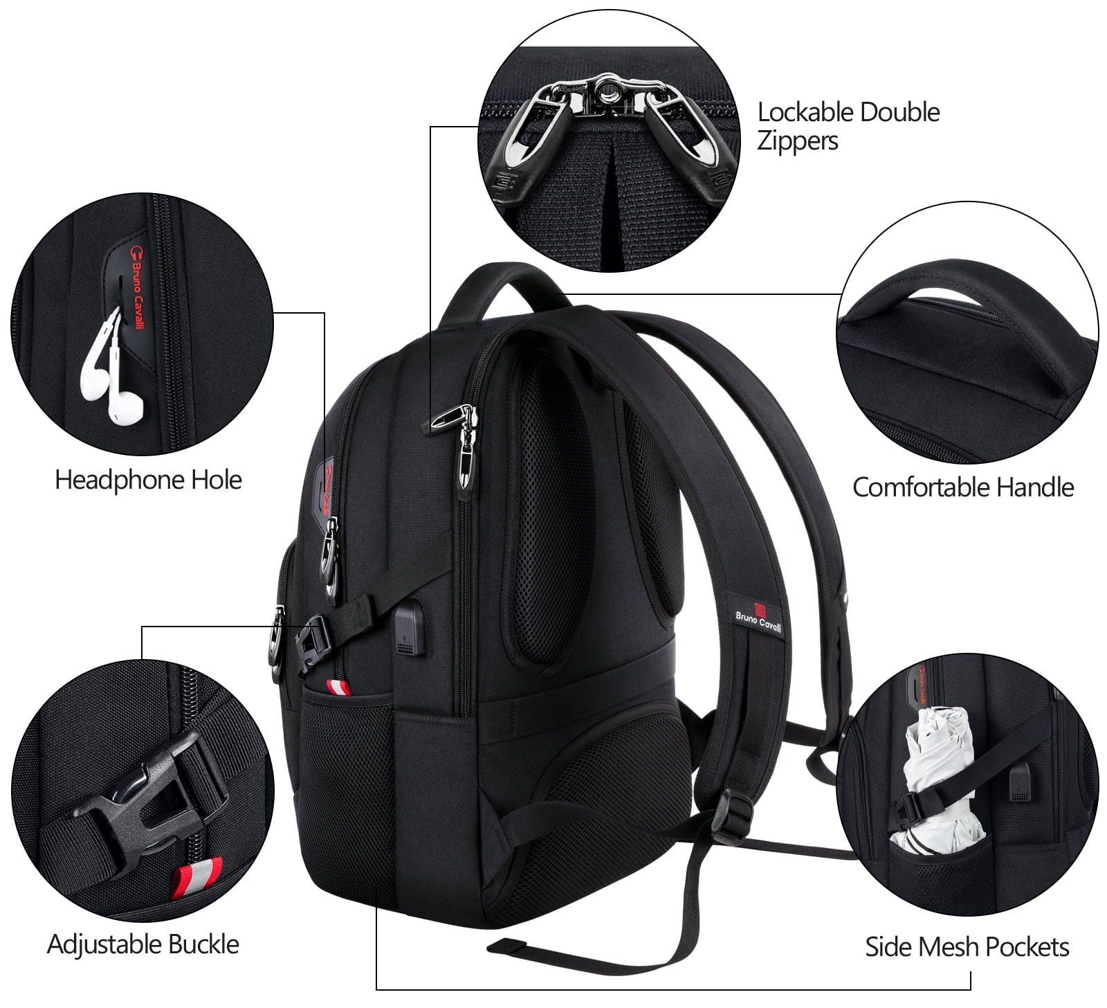 Laptop Backpack with USB Charging Port Water Resistant Backpacks for Adults Work Business Laptop Backpack for Men