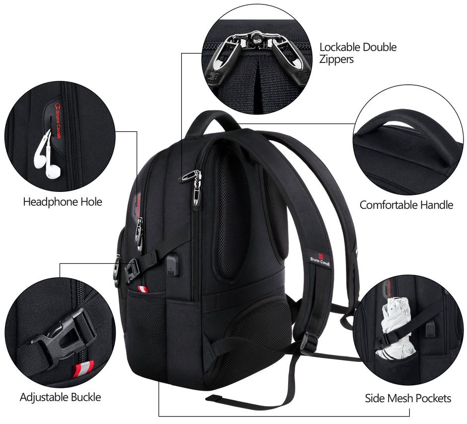 Laptop Backpack with USB Charging Port Water Resistant Backpacks for Adults Work Business Laptop Backpack for Men