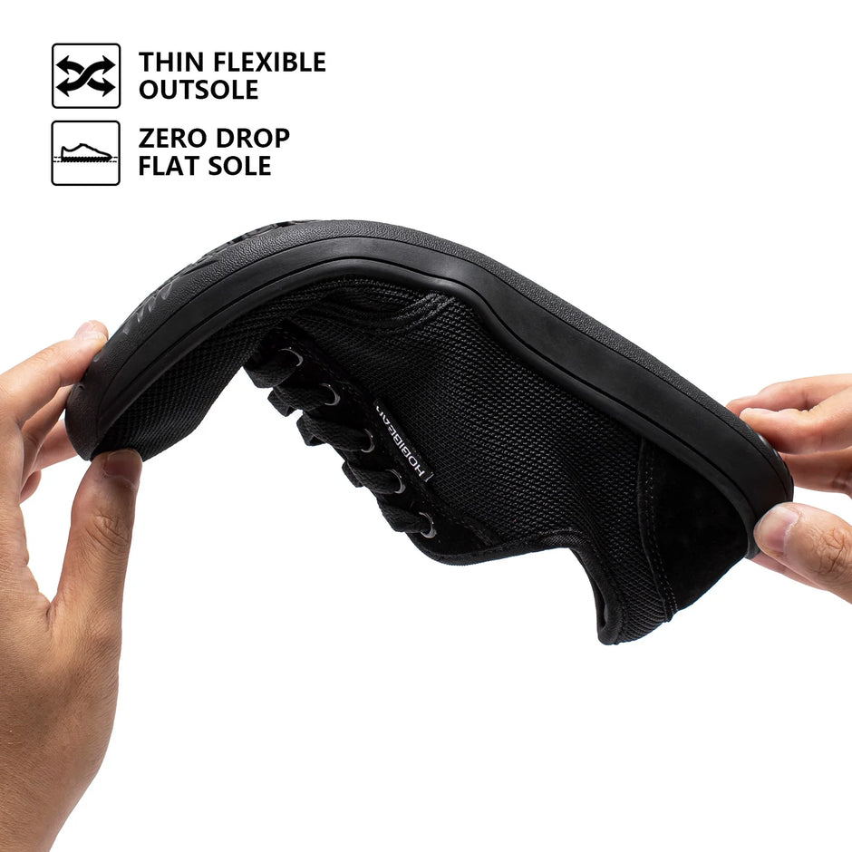 Barefoot Minimalist Shoes Womens Men | Zero Drop | Wide Width Fashion Sneaker Black, 9.5 Women/ 7.5 Men