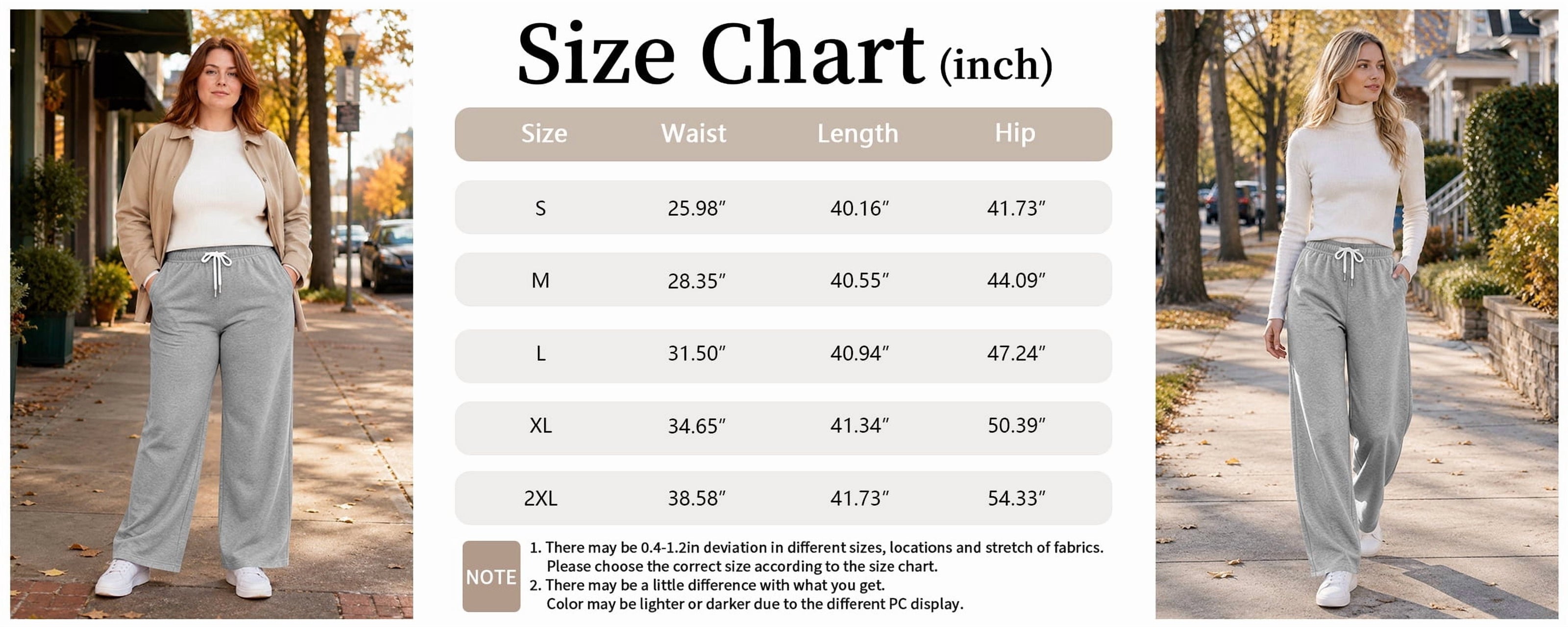 Sweatpants for Women Wide Leg Pants Fall Sweatpants with Pockets Elastic Waistband Comfy Pants Women Winter Lounge Pants Light Grey M