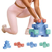 32Lb Neoprene Dumbbell Set with Rack, 3Lb, 5Lb & 8Lb Hand Weights for Strength Training, Home Workouts & Pilates
