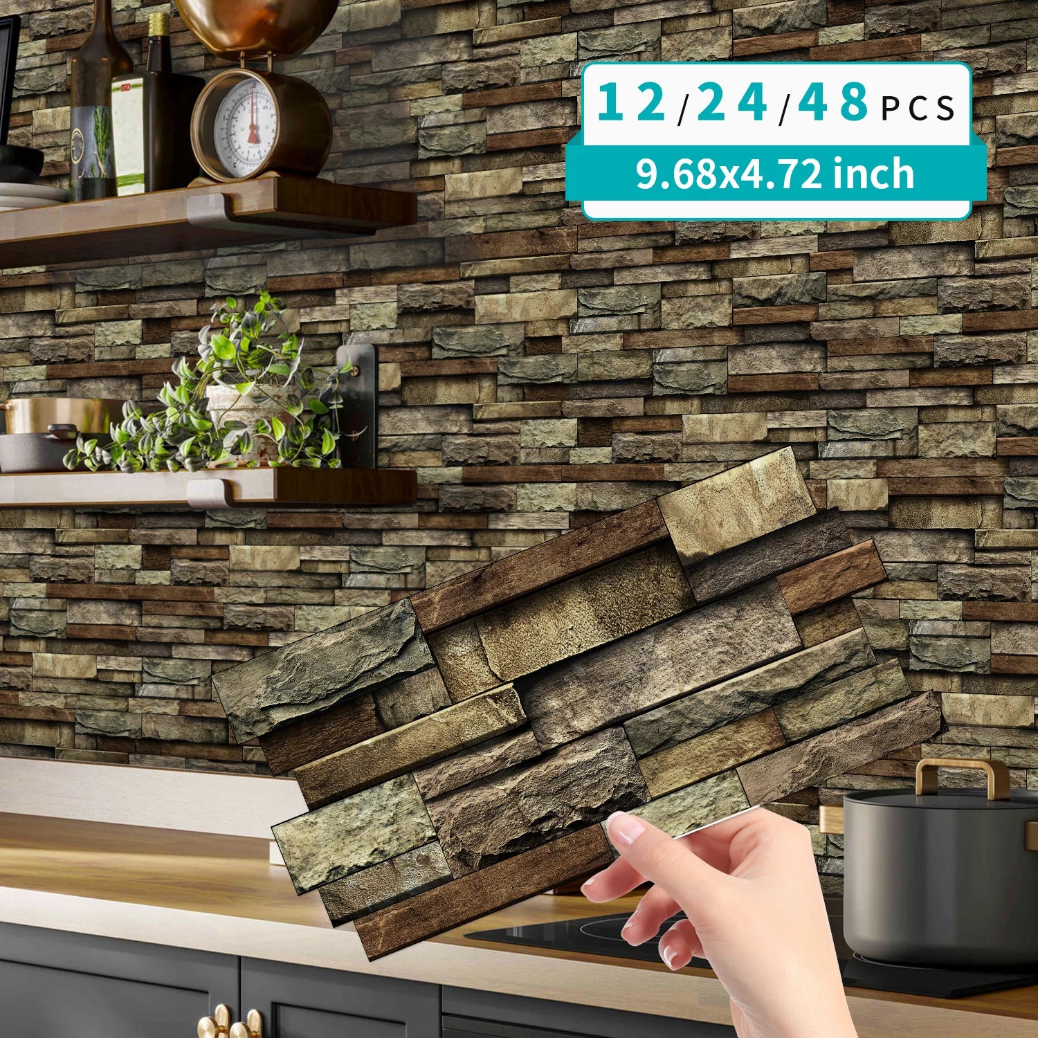 Marble Tile Wall Stickers – Self-Adhesive Waterproof Wallpaper for Bathroom, Kitchen & Home Decor
