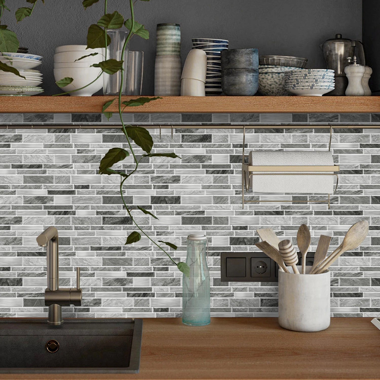 Marble Tile Wall Stickers – Self-Adhesive Waterproof Wallpaper for Bathroom, Kitchen & Home Decor