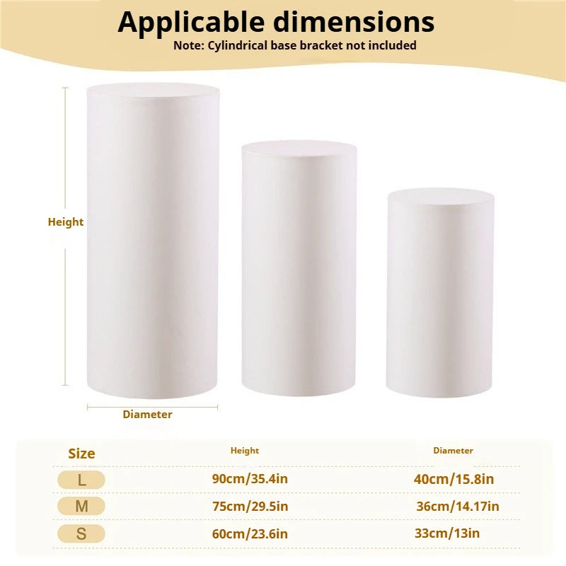 5PCS/3PCS Cylinder Stand Elastic Covers Cloth,For Party Wedding or Baby Shower Event Decor Dessert Table Covers(only cloth cover