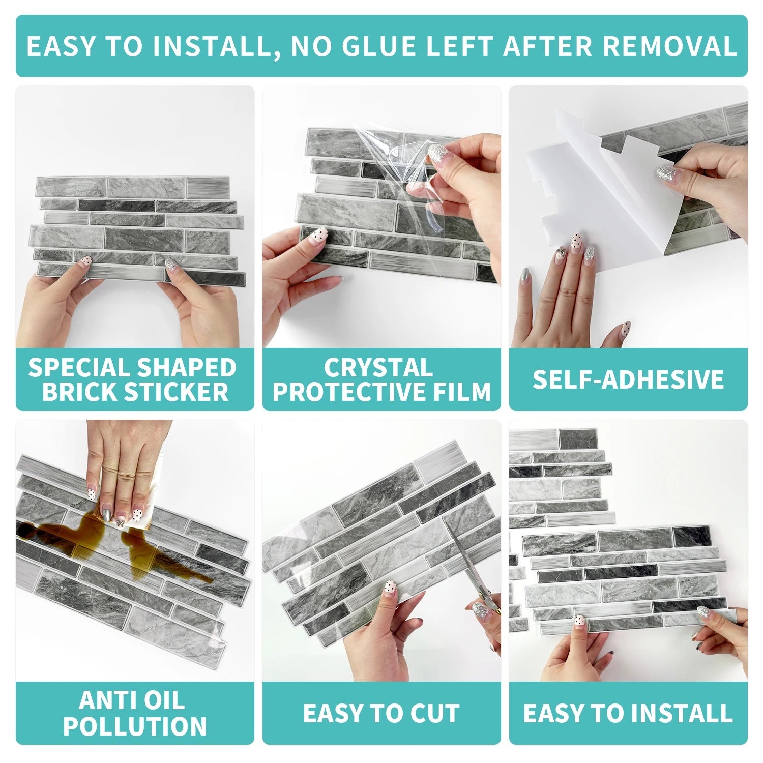 Marble Tile Wall Stickers – Self-Adhesive Waterproof Wallpaper for Bathroom, Kitchen & Home Decor