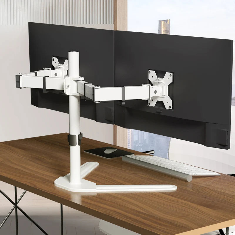 HILLPORT Dual Monitor Arm Stand – 10-32 Inch, 360° Rotation, Tilt & Swivel, VESA Mount DZ18