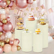 5PCS/3PCS Cylinder Stand Elastic Covers Cloth,For Party Wedding or Baby Shower Event Decor Dessert Table Covers(only cloth cover